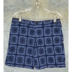 Michael Kors Shorts Womens 31 Blue Chino Paisley‎ Bandana Summer Preppy Cotton